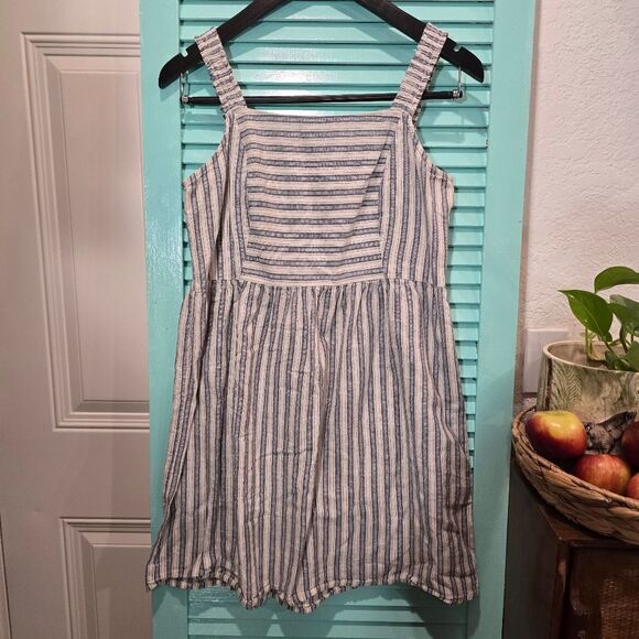 Maurices White & Gray Striped Cinched Strap Dress, Size Large - Picture 8 of 8